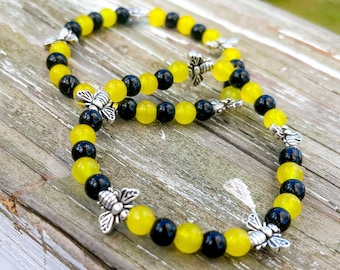 Limited edition handmade bee-utiful & bee appreciation bracelets.