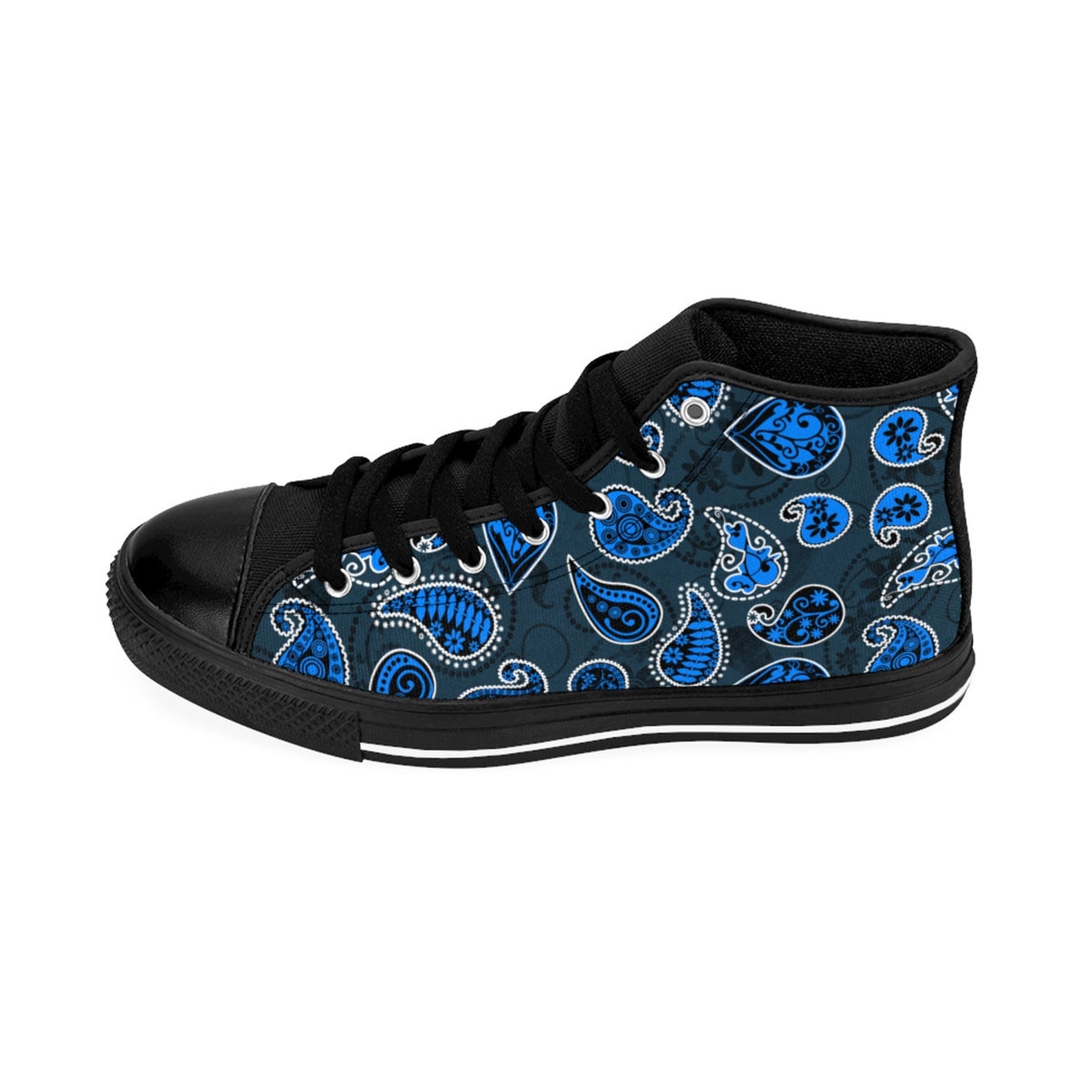 Blue Paisley Men's High Top Kicks Sneaker Shoes | Etsy