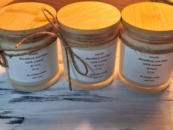 Vanilla, Blackberry Sage scented soy wax candles...sold individually