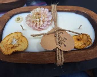 Hand poured soy wax in dough bowls