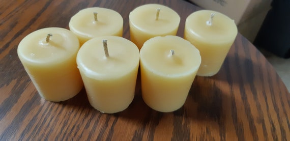 Votive beeswax candles in a set of 6