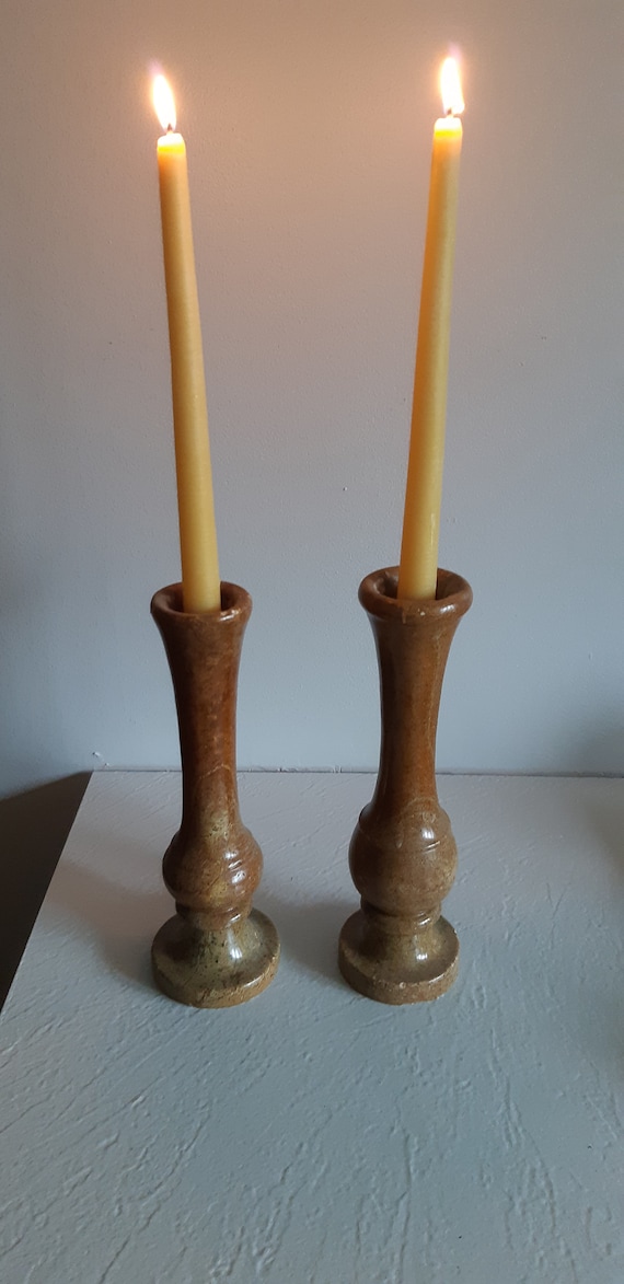 beeswax tapered candles hand poured.
