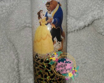Estampado de guepardo Belle Beauty and the Beast Custom Tumbler