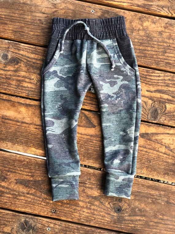 distressed camo joggers