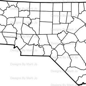 Mappa stampabile della Carolina del Nord / Mappa stampabile della contea di NC / Download digitale PDF / MAP33