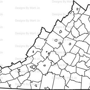 Printable Virginia Map | Printable VA County Map | Digital Download PDF | MAP38