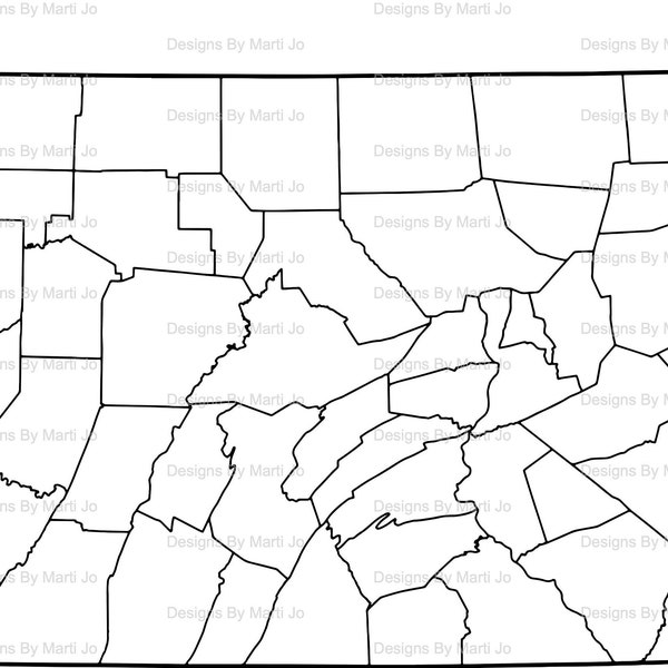 Printable Pennsylvania Map | Printable PA County Map | Digital Download PDF | MAP10