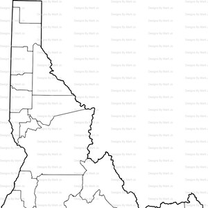 Carte imprimable de l'Idaho | Carte d'identité imprimable du comté | Téléchargement numérique PDF | MAP24