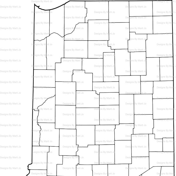 Printable Indiana Map | Printable IN County Map | Digital Download PDF | MAP1