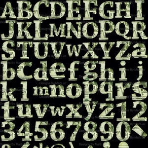 Clipart digitale lettere denaro / Alfabeto dollaro stampabile, numeri, simboli / Clipart download istantaneo / DL14