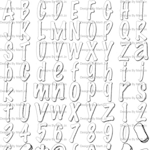 Doodle Letras PNG Clipart Digital | Alfabeto desenhado à mão para impressão, números e símbolos | Download instantâneo de clipart | DL16
