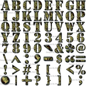 Camo Letters | Military Alphabet | Printable Camouflage Alphabet, Numbers, Symbols | Digital Download Clipart | DL40