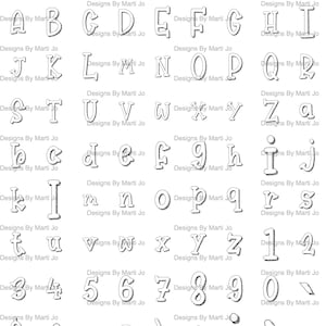 Doodle Letters PNG Digital Clipart / Alfabeto dibujado a mano imprimible, números, símbolos / Descarga instantánea de imágenes prediseñadas / DL15
