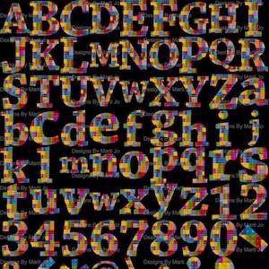Plastic Bricks Alphabet Letters Digital Clipart | Printable Colorful Building Blocks Alphabet, Numbers, Symbols | Instant Download | DL50