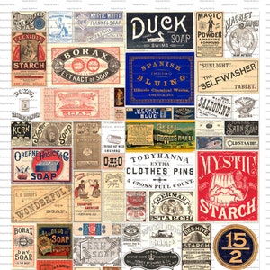 Vintage Laundry Room Detergent Labels Picture | Printable Soap Labels Laundry Decor | Retro Laundry Room Art | Laundry Art Print | VL46