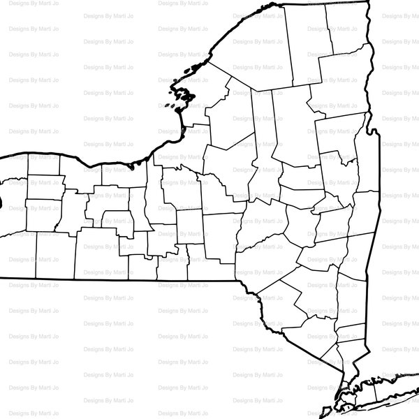 Printable New York Map | Printable NY County Map | Digital Download PDF | MAP49