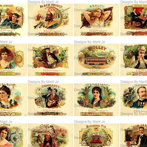 Vintage Cigar Box Labels 89 Printable Vintage Labels - Etsy ...