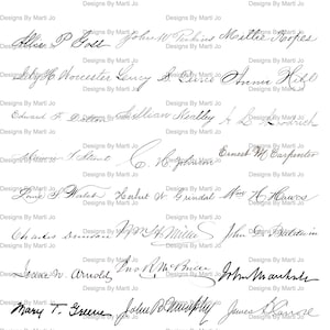 Printable Vintage Unterschriften 2 | 30 Druckbare Vintage signierte Namen | Sofortdownload | Gewerblicher Gebrauch OK | VC151