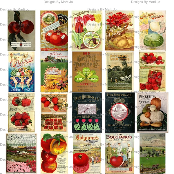 Vintage Seed Catalog Cover Set | 50 Covers On Two 8.5 x 11 JPG And PDF  Files | Instant Digital Download | MIN3