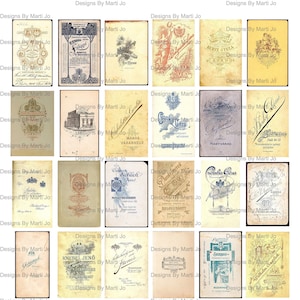 120 Vintage Printable Cabinet Cards On 4 JPGs And PDFs - 30 Per Page Vintage Victorian Junk Journal Ephemera Instant Digital Download | MIN9