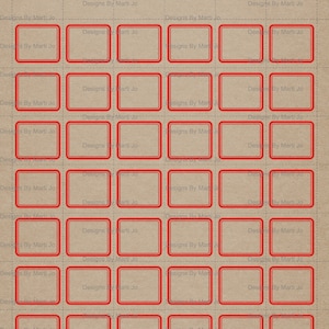 10 Folhas de Etiquetas de Borda Vermelha Vintage | Réplicas de Etiquetas de Endereço em Branco para Imprimir | Inclui Versões Grunge Desgastadas | Download Instantâneo | VL65