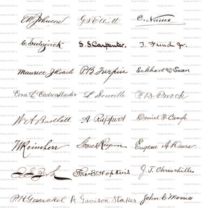 Afdrukbare vintage handtekeningen 1 | 30 afdrukbare vintage gesigneerde namen | Direct downloaden | Commercieel gebruik OK | VC55