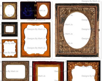 Vintage Picture Frame Clipart | 10 Printable Antique Photo Frame PNG Files | Instant Download | Commercial Use OK | VC97