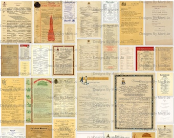 35 pages JPG de menu de restaurant vintage avec prix | Menus anciens imprimables Ephemera | Téléchargement numérique instantané | Utilisation commerciale OK | JJ81