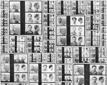 Archiwalne zdjęcia przestępców z więzienia z 1938 r. | 50 zdjęć przestępców do wydrukowania w formacie JPG z wieloma zdjęciami | Natychmiastowe pobieranie | Prawdziwe zbrodnie | TC31