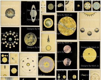 Vintage Astronomy Paper Set 3 | 36 Antique Astronomy Printable JPG Pages | Instant Download | Commercial Use OK | JJ120