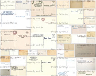 Vintage Blank Postcard Backs Set 2 | 50 Printable Antique Blank Postcards | Includes 5x10 JPG/PDF Of All Images | Digital Download | JJ106