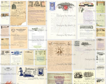 Vintage Letterhead Stationary Paper Set 2 | 30 Vintage Printable JPG Pages | Instant Download | Commercial Use OK | JJ67