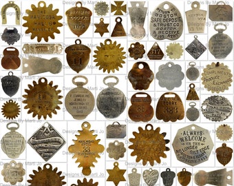 étiquette vintage et jeu de jetons 2 | 70 PNG de médaillon de formes uniques antiques imprimables | BONUS : 8,5 x 11 Jpgs et PDF de toutes les images (5x7) | VC120