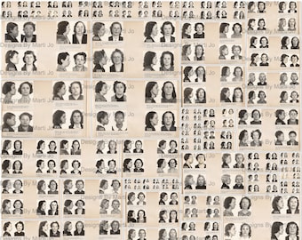 Vintage Women Mugshots From 1938 | 50 8 Inch Wide JPGs Featuring 4 Female Convicts Each | 200 Total Images | TC25