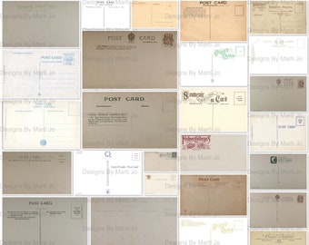 Vintage Postcards | 30 Printable Antique Blank Postcards | Postcard Clipart | Cartoline Vintage | Instant Download | JJ39
