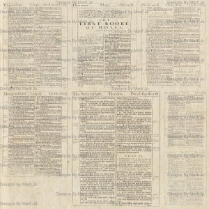Superposiciones de páginas antiguas de la Biblia KJV / 10 páginas de la Biblia antiguas para imprimir desde el Génesis / Imágenes PNG con superposición de fondo transparente / PNG23