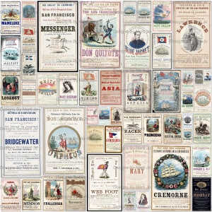 50 Vintage Klipper Karten Set 2 | Druckbare antike JPG Handelskarten | Sofortiger digitaler Download | Gewerblicher Gebrauch OK | JJ47