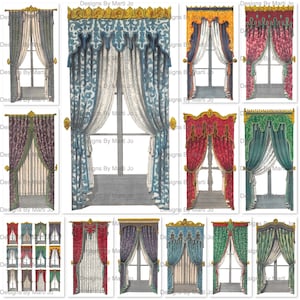 Molduras de janela vintage PNG Clipart | 12 páginas de colagem de janela vintage | Download instantâneo | Uso comercial OK | VC30