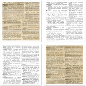 Vintage Motivations-Wörterbuch Definitionen Wörter | Druckbare Vintage Worte Der Inspiration Auf Zwei Blättern | Enthält PNG-Overlays | VC39