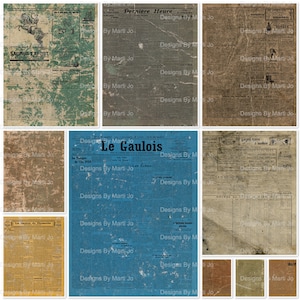 Conjunto de jornais digitais franceses vintage 1 | 10 folhas de colagem digital JPG Junk Journal | Download instantâneo | Uso comercial OK | JJ55