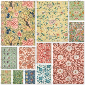 Modelli di carta da parati cinese d'epoca / 12 pagine di carta da parati orientale asiatica antica stampabili / Download immediato / Uso commerciale OK / JJ52