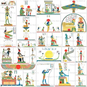 Geroglifici egiziani antichi Clip Art digitale / 30 file PNG stampabili con taglio preciso / Download immediato / Uso commerciale OK / VC24