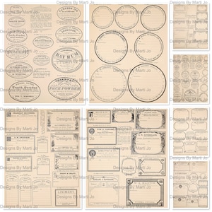 8 Vintage Apothecary Label Sheets Set 2 | Printable Digital Pharmacy Labels | Antique Drugstore Labels | Budget Pack | VL24