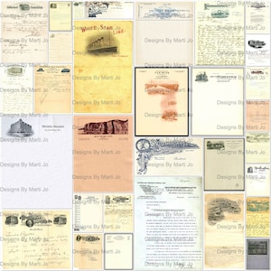 Vintage Briefpapier Set 1 | 31 Vintage druckbare JPG-Seiten | Sofortdownload | Gewerblicher Gebrauch OK | JJ2