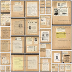 30 JPG per album di rapporti sui crimini della polizia, set di carte per diario di criminologia 1919, cartella della polizia, download istantaneo, uso commerciale, TC12
