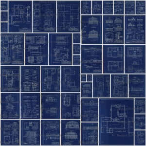 Vintage House Blueprints | 48 Vintage House Patterns And Blueprints Pages | Architectural Blueprints | Instant Download | JJ13