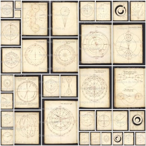 Vintage Astronomie Papier Set 2 | 36 antike Astronomie druckbare JPG-Seiten | Sofortdownload | Gewerblicher Gebrauch OK | JJ73