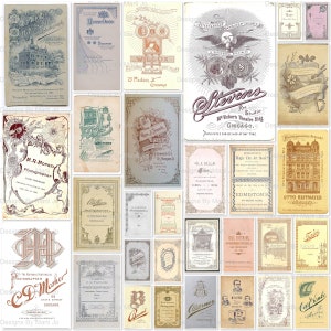 30 Vintage druckbare Kabinett Karten | Vintage Viktorianische Junk Journal Ephemera | Sofortdownload | Gewerblicher Gebrauch OK | JJ44