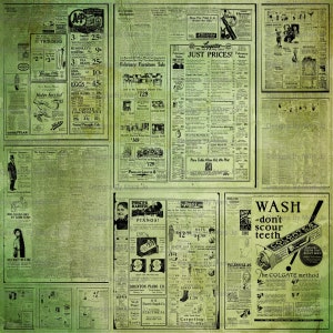 Vintage krantenadvertenties png-overlays | 10 vintage collage-advertentiepagina's met advertenties | Direct downloaden | Commercieel gebruik OK | PNG16
