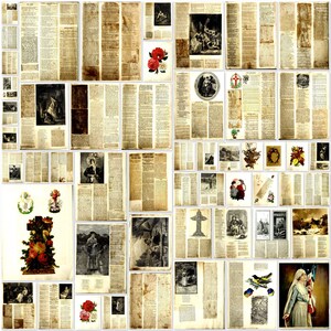 50 páginas JPG para scrapbook vintage para impressão | Conjunto de papel para diário vintage Junk 9 | Download instantâneo | Uso comercial OK | JJ50